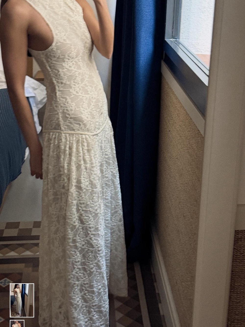 Zara Cream Lace Maxi Dress